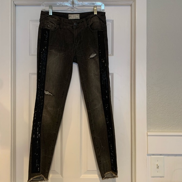 Free People Grey Embellished skinny jeans - Picture 12 of 12